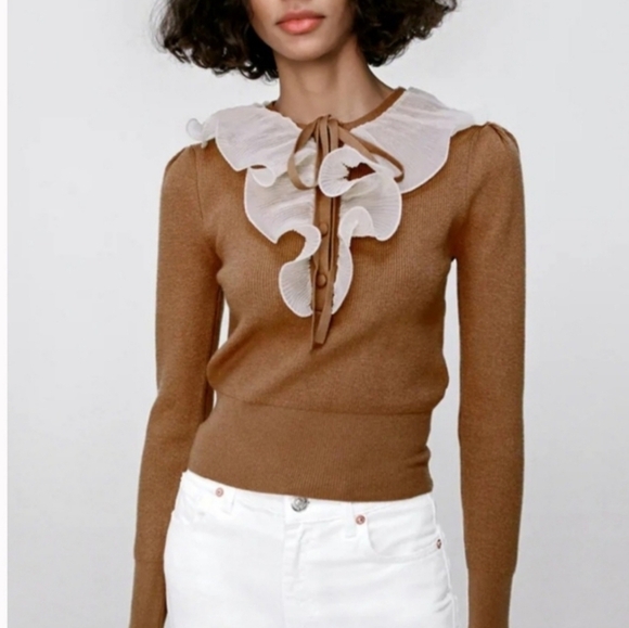 Zara Combination Ruffled Sweater (Limited Edition Collection) - Picture 1 of 11